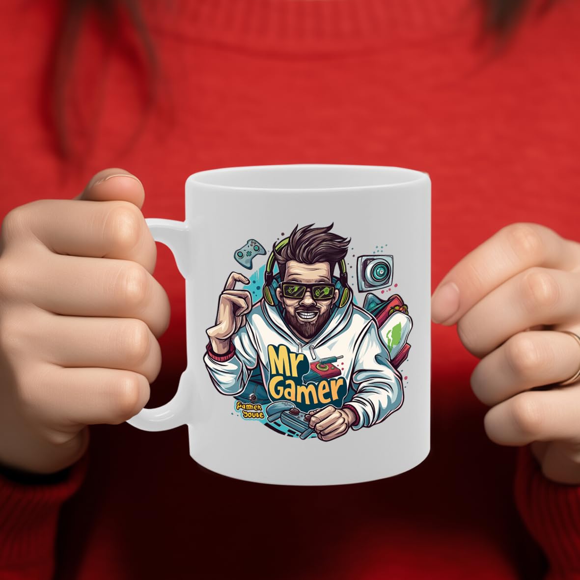 Mr Gamer  - Ideal For Gamers And Esports Enthusiasts, 11Oz Ceramic Coffee  For Video Game Fans And Gaming Professionals Mg6000 - Funny Printed Coffee Mug - Great Gift Idea