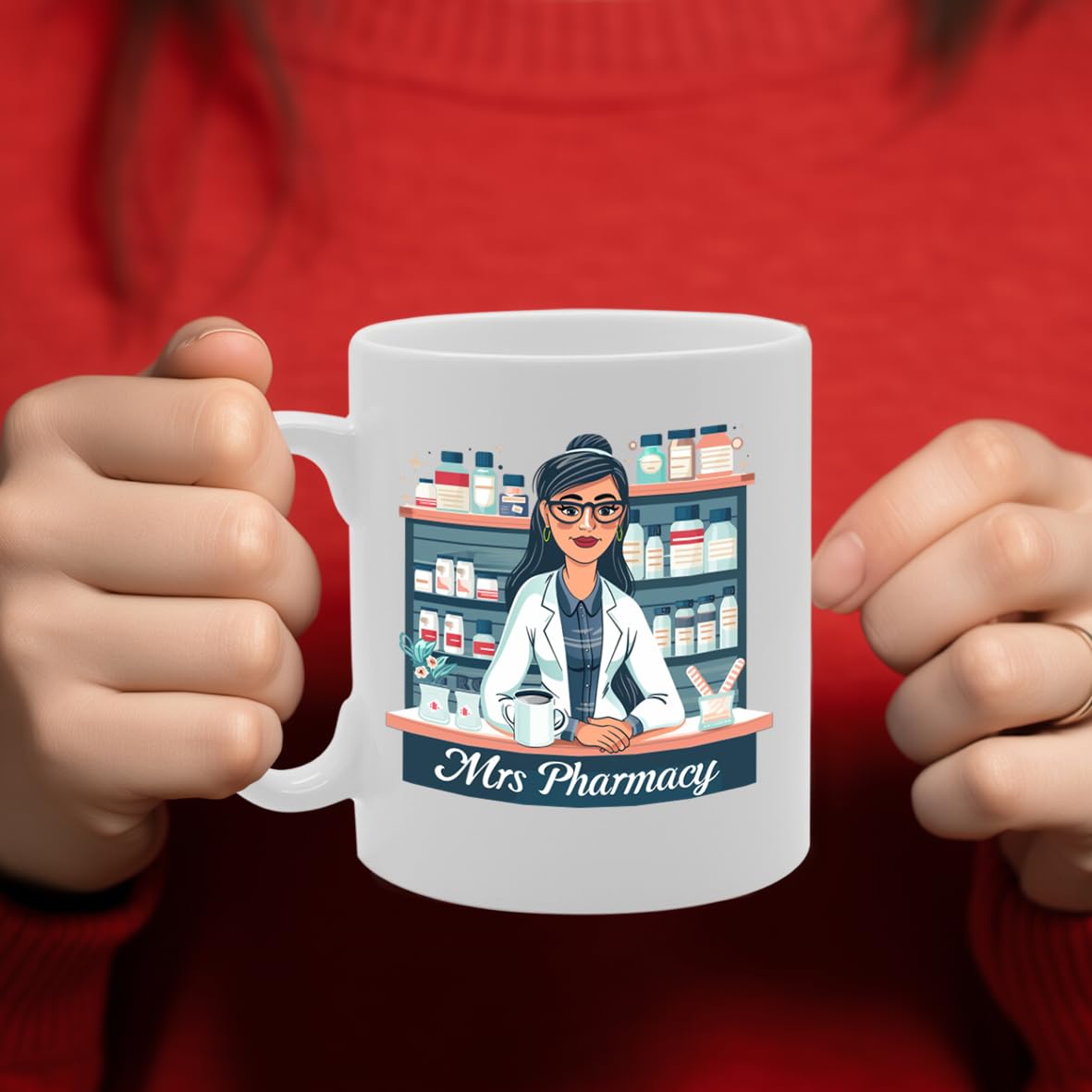 Mrs Pharmacy  - Ideal For Pharmacists And Healthcare Professionals, 11Oz Ceramic Coffee  For Medication Experts And Medical Enthusiasts Mg5964 - Funny Printed Coffee Mug - Great Gift Idea