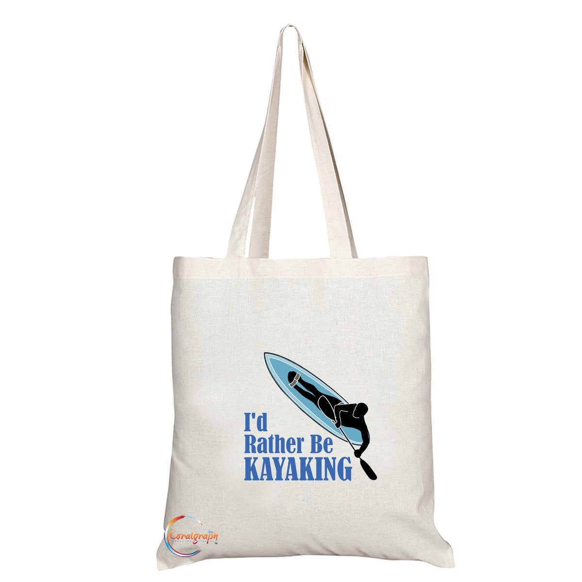 TB150 I'd Rather Be KAYAKING Novelty Present Gift Printed Eco-Friendly Stylish Long Handled Tote Shoulder Bag