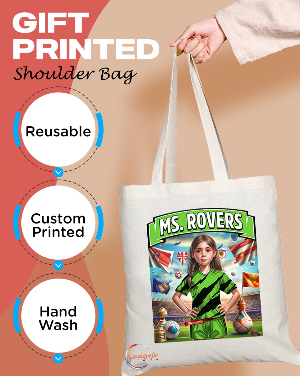 TB1692 Ms Rovers Footie Fan Lady Girl Tote Bag - Eco-Friendly, Stylish, Long Handled, Perfect Novelty Gift by