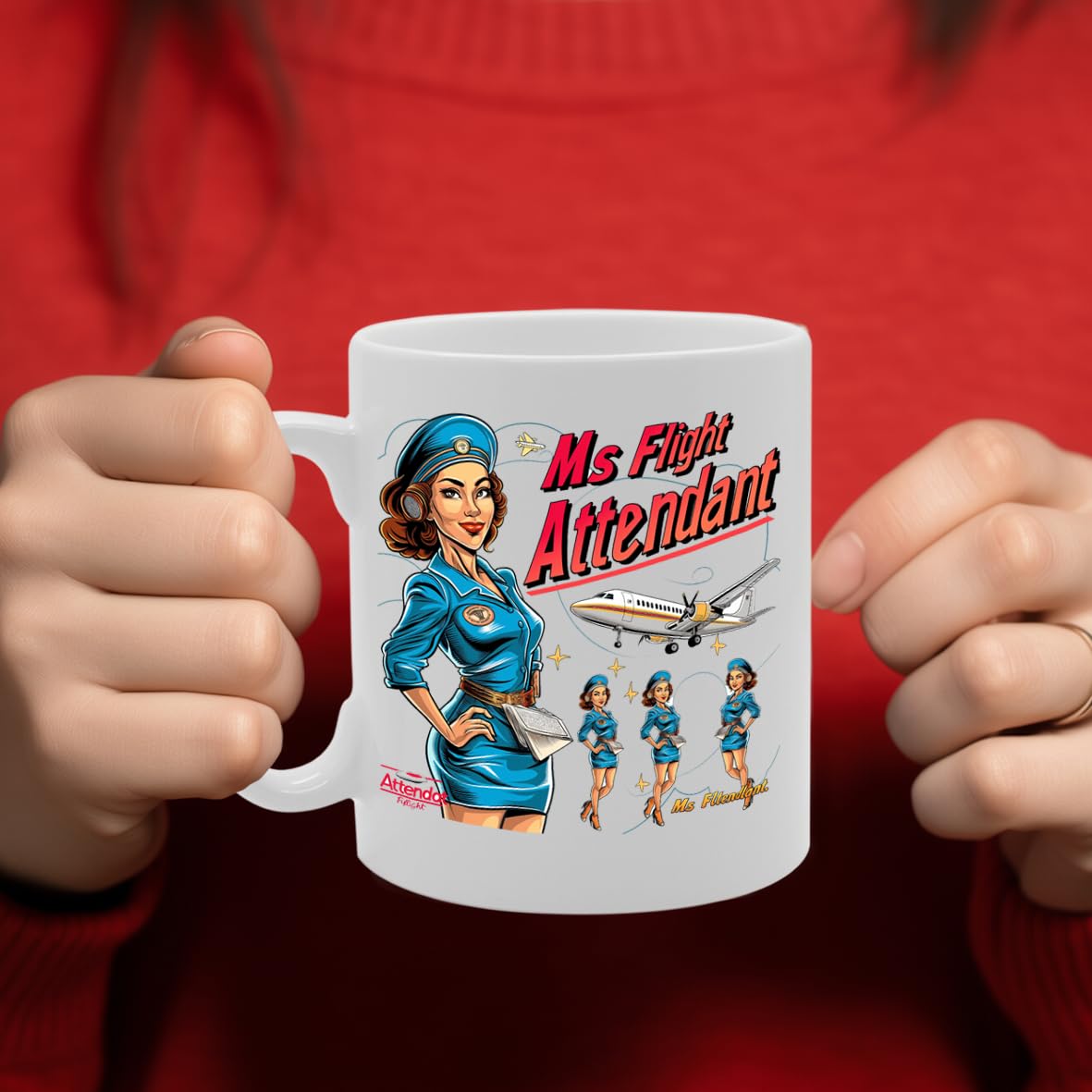 Ms Flight Attendant Ceramic  - Ideal For Flight Attendants, Aviation Enthusiasts, And Travel Lovers - 11Oz Coffee  With Elegant Design Mg6293 - Funny Printed Coffee Mug - Great Gift Idea