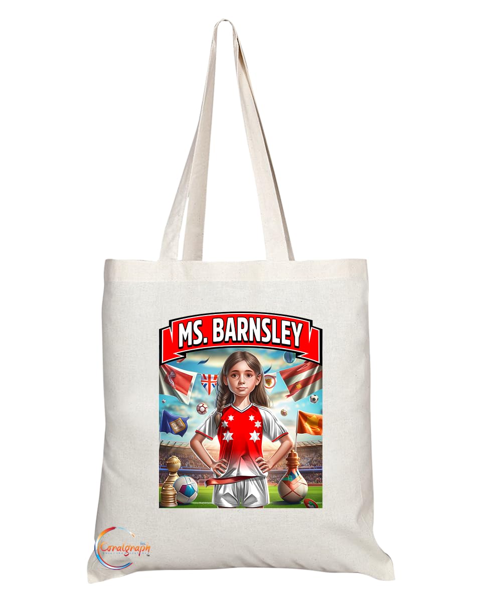 TB1649 Ms Barnsley Footie Fan Lady Girl Tote Bag - Eco-Friendly, Stylish, Long Handled, Perfect Novelty Gift by
