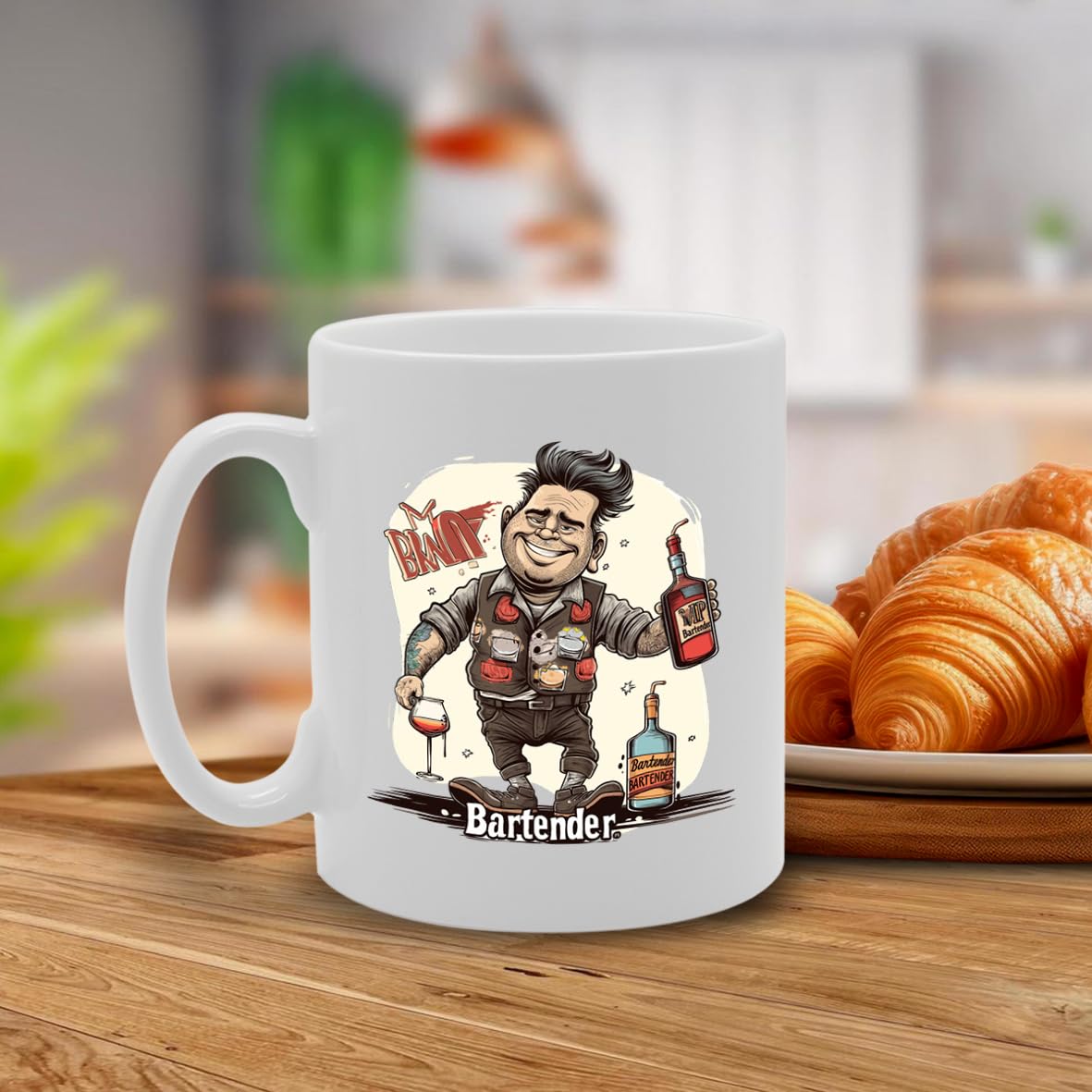 Mr Bartender Ceramic  - Ideal For Bartenders, Mixologists, And Bar Staff - 11Oz Coffee  With Stylish Design Mg6300 - Funny Printed Coffee Mug - Great Gift Idea