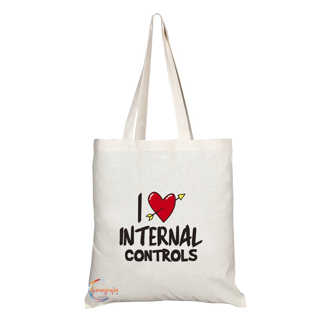 TB147 I INTRNAL CONTROLS Novelty Present Gift Printed Eco-Friendly Stylish Long Handled Tote Shoulder Bag