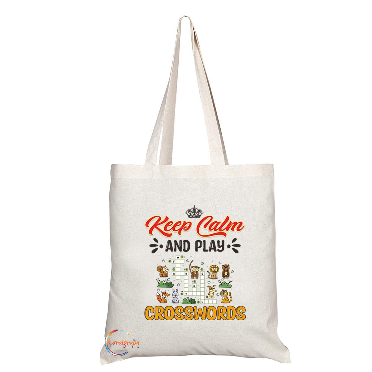 TB1072 Keep Calm and Play Crosswords Novelty Present Gift Printed Eco-Friendly Stylish Long Handled Tote Shoulder Bag