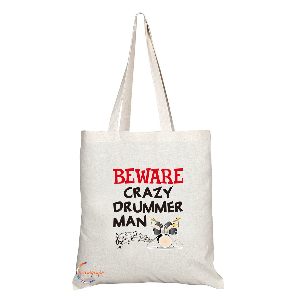 TB277 Beware Crazy Duck Lady Novelty Present Gift Printed Eco-Friendly Stylish Long Handled Tote Shoulder Bag