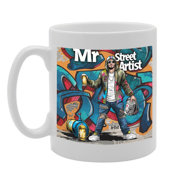 Street Artist Souvenir  – Depicting Iconic Street Artists In Action – Memory Keepsake For Art Enthusiasts – Street Artist Memorabilia Mg6250 - Funny Printed Coffee Mug - Great Gift Idea