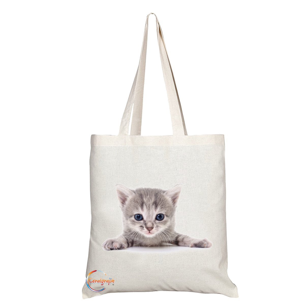 TB324 Beautiful Cat Kitten Image Novelty Present Gift Printed Eco-Friendly Stylish Long Handled Tote Shoulder Bag