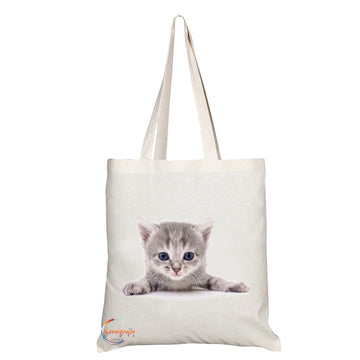 TB324 Beautiful Cat Kitten Image Novelty Present Gift Printed Eco-Friendly Stylish Long Handled Tote Shoulder Bag