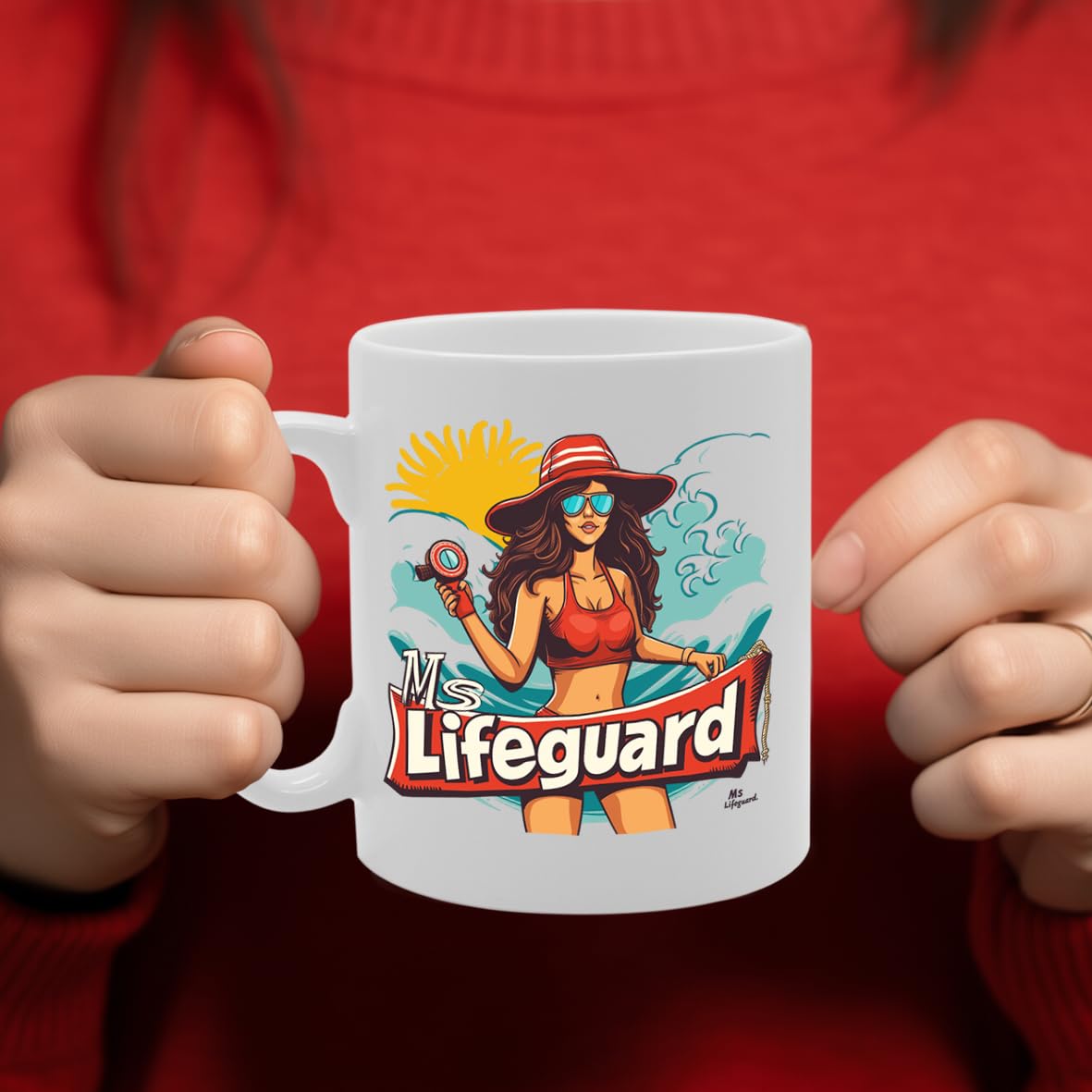 Ms Lifeguard Ceramic  - Ideal For Lifeguards, Beach Lovers, And Water Safety Professionals - 11Oz Coffee  With Bold Design Mg6285 - Funny Printed Coffee Mug - Great Gift Idea