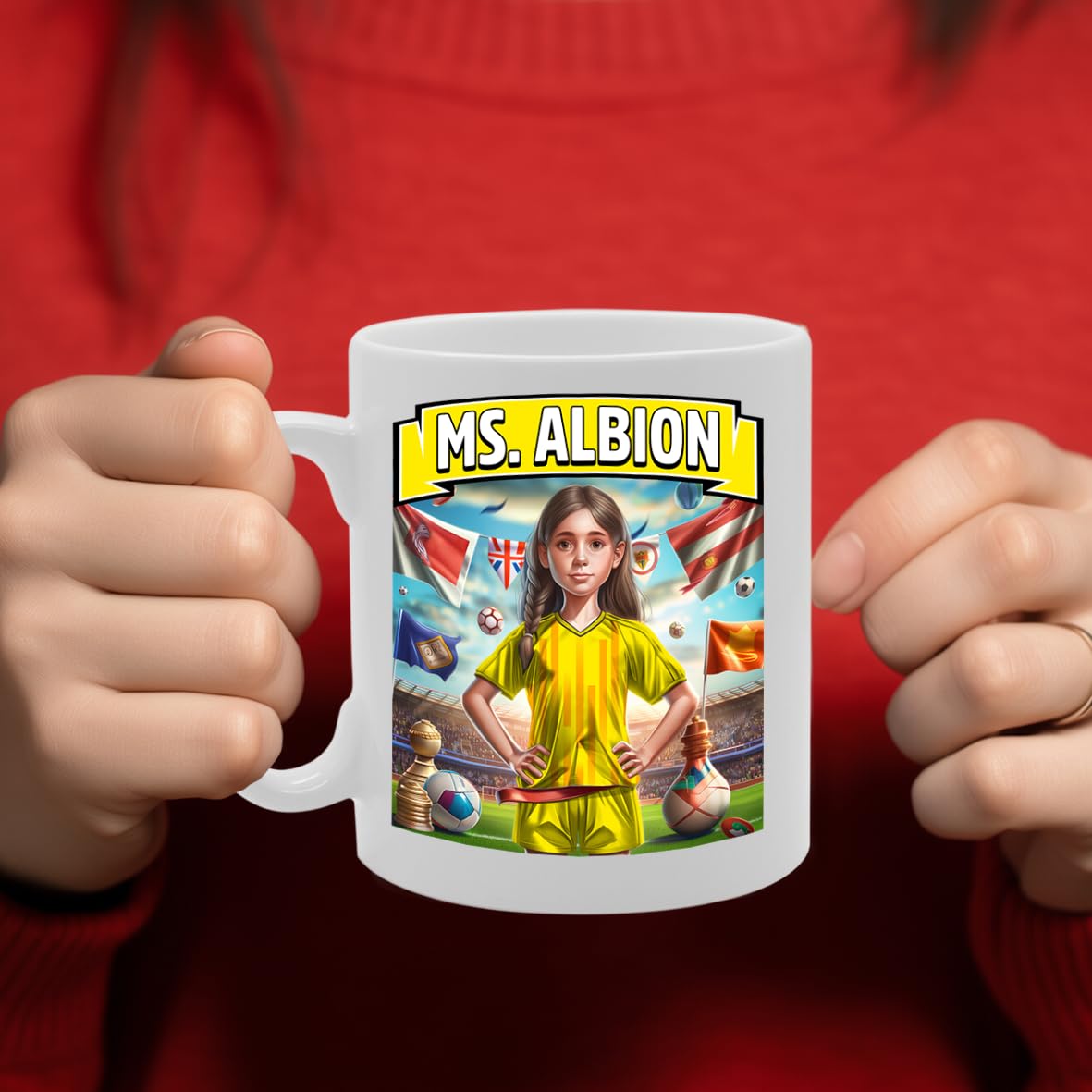 Football Fan Ceramic  - Perfect   For Soccer Lovers, Ladies & Girls - Printed Cup For Footie Enthusiasts (Albion) - Funny Printed Coffee Mug - Great Gift Idea
