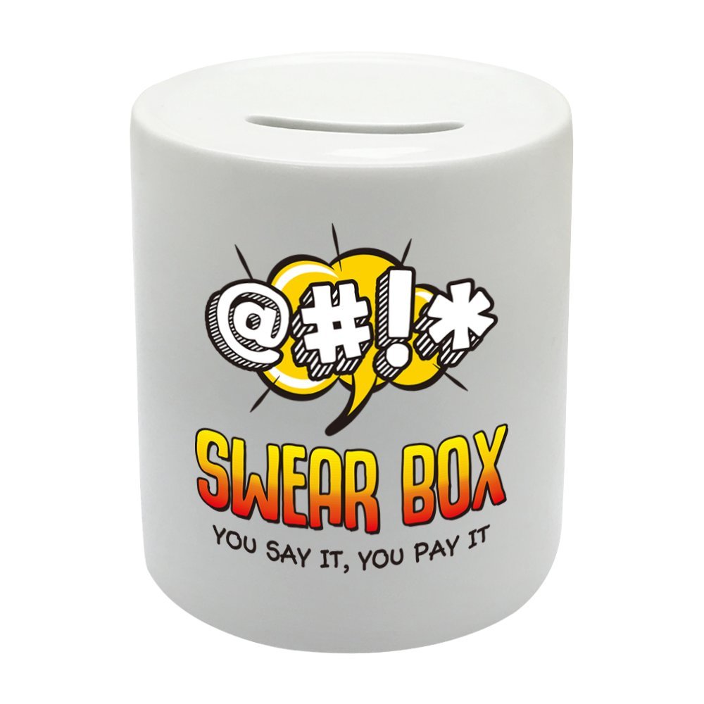BS049 SW**R BOX You Say It, You Pay It Novelty Gift Printed Ceramic Piggy Bank Money Saving Box