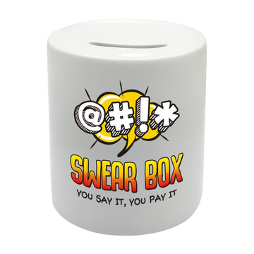 BS049 SW**R BOX You Say It, You Pay It Novelty Gift Printed Ceramic Piggy Bank Money Saving Box