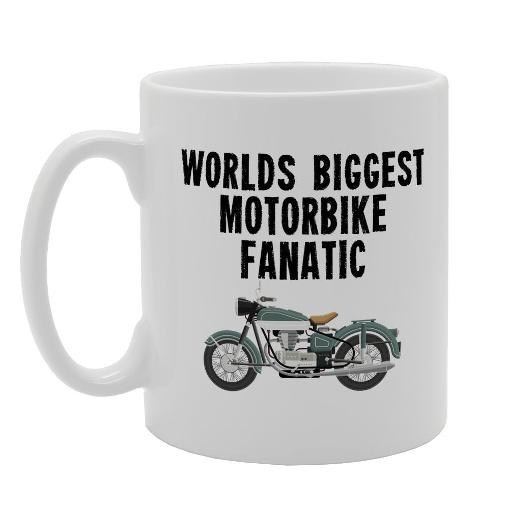 Worlds Biggest Motorbike Fanatic   Printed Tea Coffee Ceramic  Mg3104 - Funny Printed Coffee Mug - Great Gift Idea