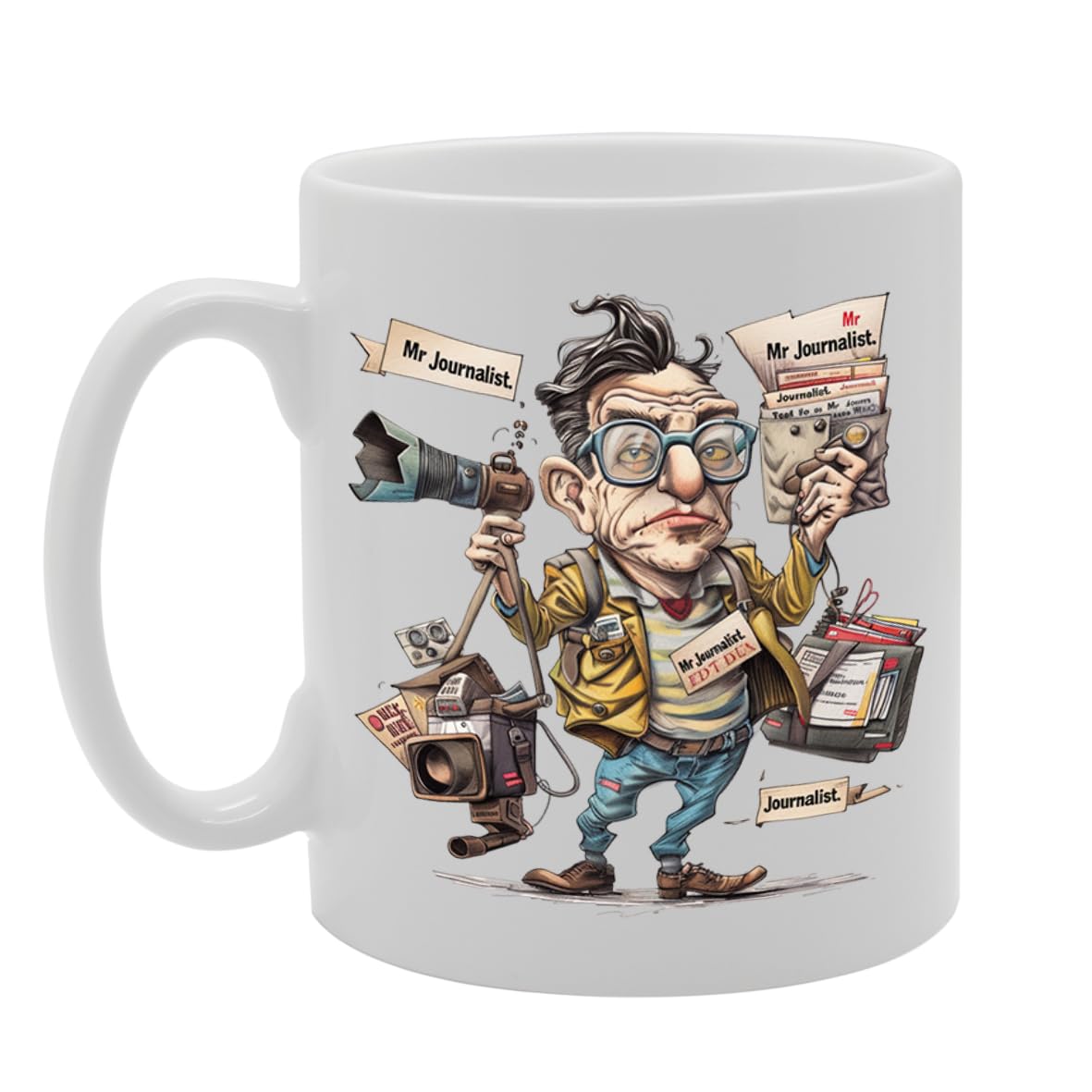 Mr Journalist  - For Journalists, Writers, Media Enthusiasts, Durable Ceramic, Dishwasher Safe, Premium Print For Daily Use Mg6052 - Funny Printed Coffee Mug - Great Gift Idea