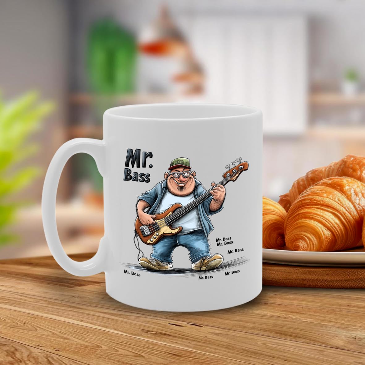 11Oz Ceramic  Mg6544 Featuring Mr Bass Guitar – For Musicians And Music Lovers - Funny Printed Coffee Mug - Great Gift Idea