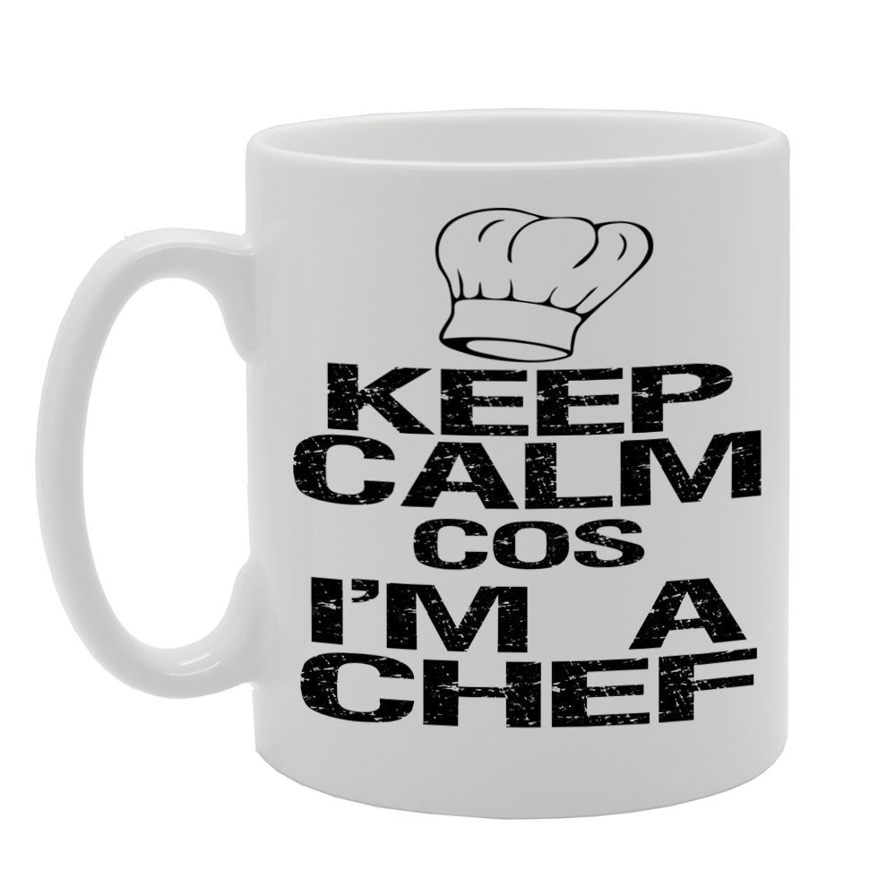 Keep Calm Cos I'M A Chef   Printed Tea Coffee Ceramic  Mg567 - Funny Printed Coffee Mug - Great Gift Idea