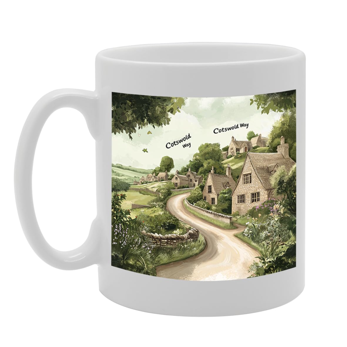 Printed Coffee Ceramic  Featuring Cities And Landmarks In United Kingdom (Cotswold Way) - Funny Printed Coffee Mug - Great Gift Idea