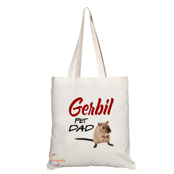 TB638 PET DAD Gerbil Novelty Present Gift Printed Eco-Friendly Stylish Long Handled Tote Shoulder Bag