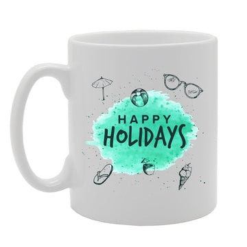 Happy Holidays   Printed Tea Coffee Ceramic  Mg3680 - Funny Printed Coffee Mug - Great Gift Idea