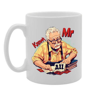 Mr Know Everything  - Ideal For Knowledge Seekers And Trivia Lovers, 11Oz Ceramic Coffee  For Know-It-Alls And Intellectual Enthusiasts Mg5937 - Funny Printed Coffee Mug - Great Gift Idea