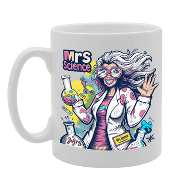 Mrs Science  - Designed For Female Scientists, Science Teachers, Research Enthusiasts, Durable Ceramic, Dishwasher Safe, Perfect For Celebrating Science And Education Mg6021 - Funny Printed Coffee Mug - Great Gift Idea