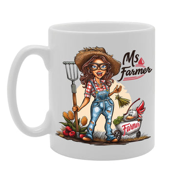 Ms Farmer  - For Female Farmers, Agricultural Workers, Farming Enthusiasts, Durable Ceramic, Dishwasher Safe, Premium Print Mg6064 - Funny Printed Coffee Mug - Great Gift Idea