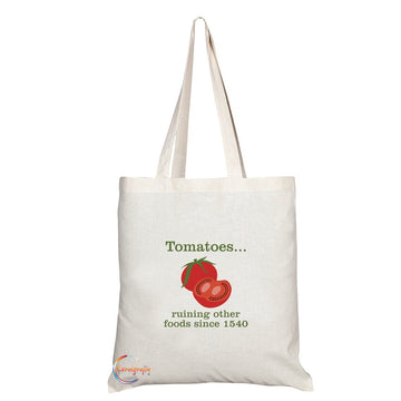 TB182 Tomatoes Ruining Other Foods Since 1540 Novelty Present Gift Printed Eco-Friendly Stylish Long Handled Tote Shoulder Bag