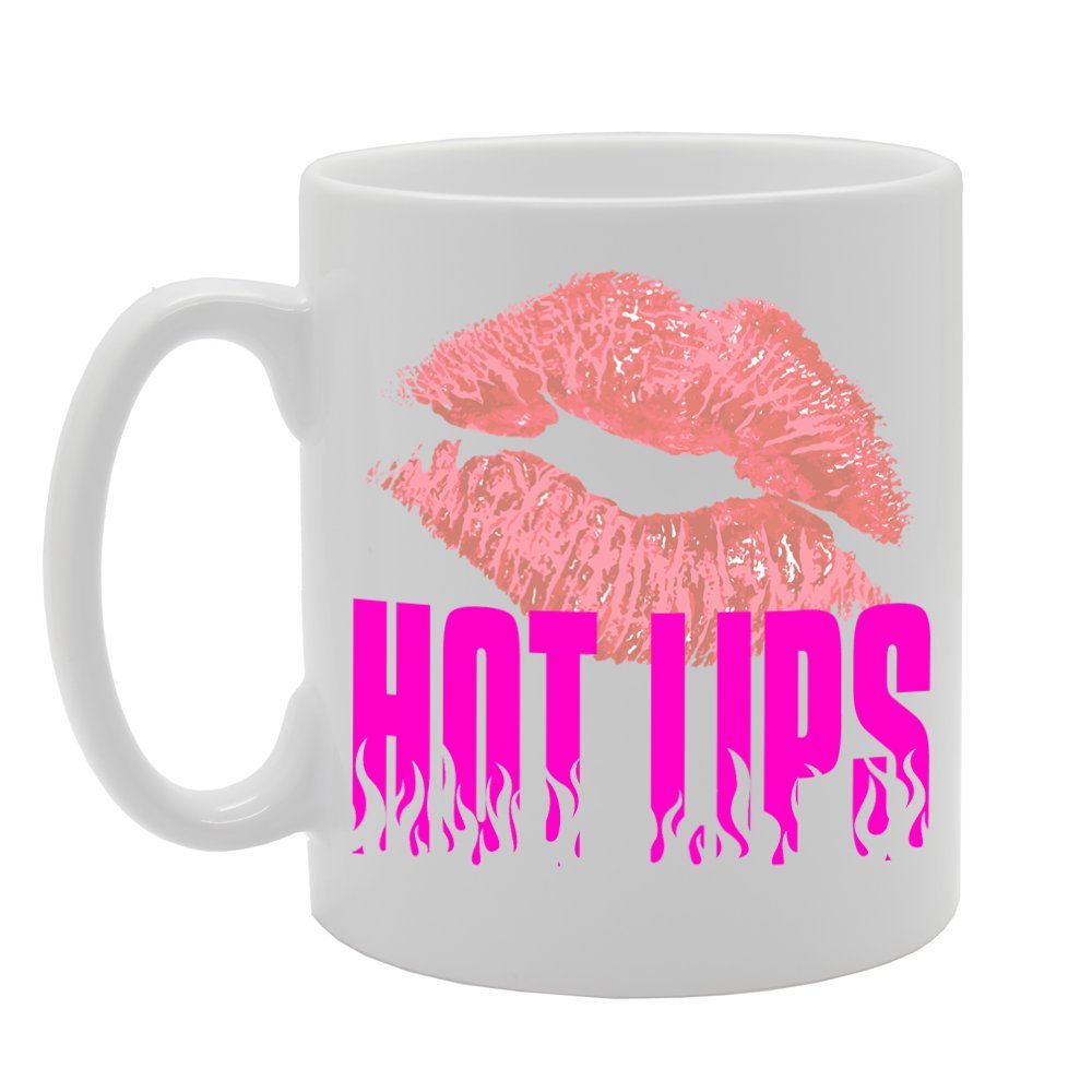 Hot Lips   Printed Tea Coffee Ceramic  Mg234 - Funny Printed Coffee Mug - Great Gift Idea