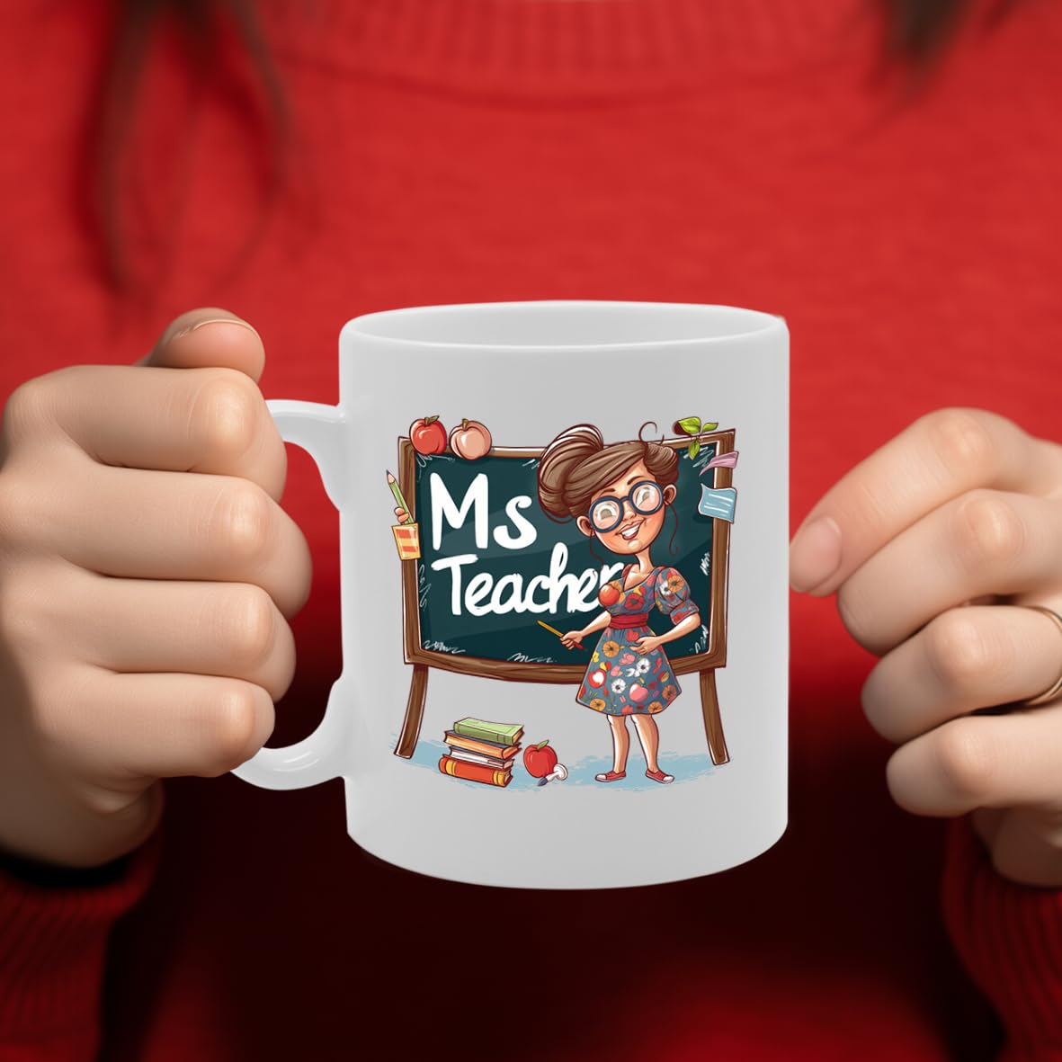 Ms Teacher Ceramic  - Ideal For Educators, Teachers, And Mentors - 11Oz Coffee  With Inspirational Design Mg6290 - Funny Printed Coffee Mug - Great Gift Idea