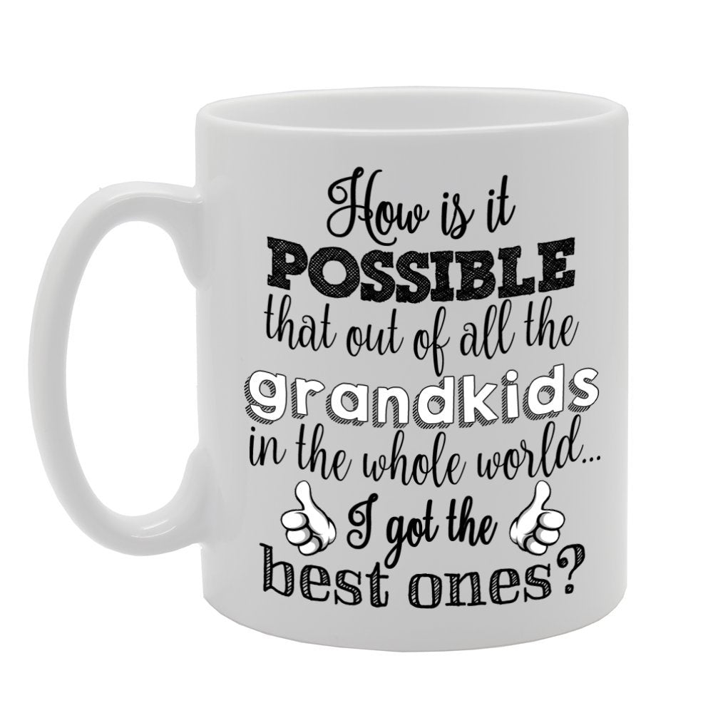 Best Grandkids In The Whole World   Printed Tea Coffee Ceramic  Mg708 - Funny Printed Coffee Mug - Great Gift Idea