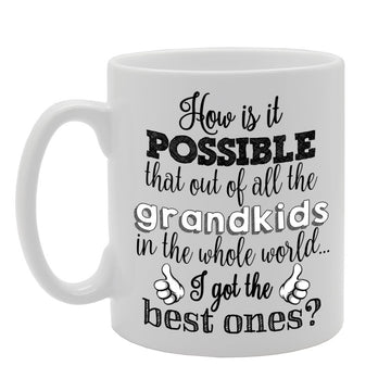 Best Grandkids In The Whole World   Printed Tea Coffee Ceramic  Mg708 - Funny Printed Coffee Mug - Great Gift Idea