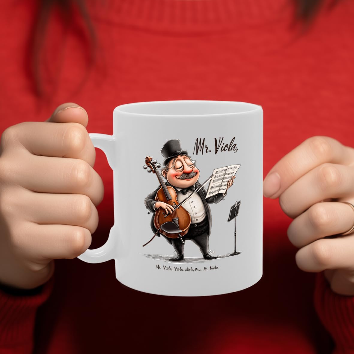 11Oz Ceramic  Featuring Viola Mg6583 – For Musicians And Music Lovers - Funny Printed Coffee Mug - Great Gift Idea