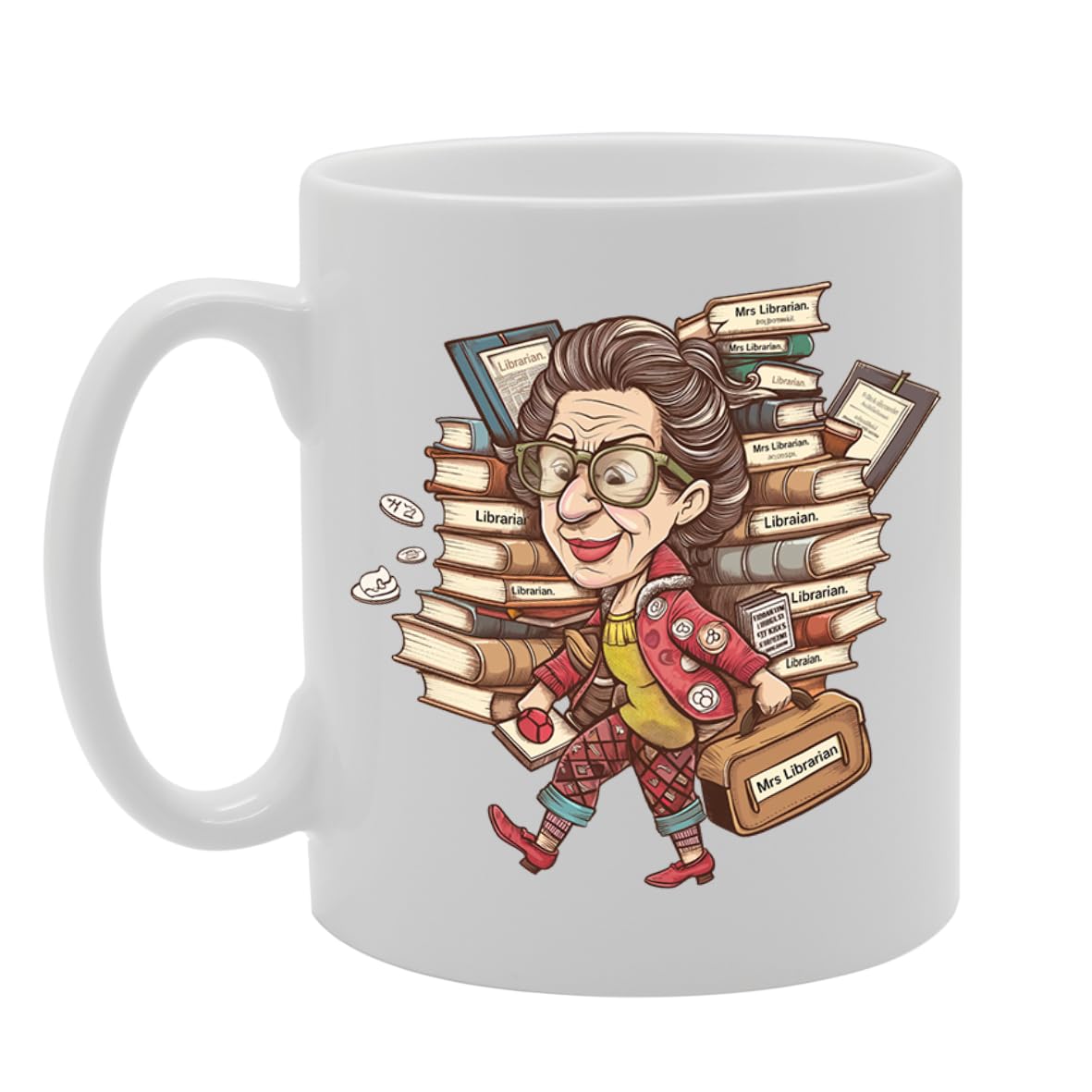 Mrs Librarian  - For Librarians, Book Lovers, Bibliophiles, Durable Ceramic, Dishwasher Safe Mg6045 - Funny Printed Coffee Mug - Great Gift Idea