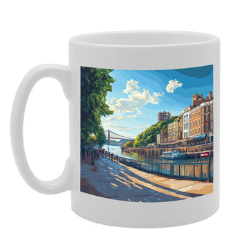 Printed Coffee Ceramic  Featuring Cities And Landmarks In United Kingdom (Bristol) - Funny Printed Coffee Mug - Great Gift Idea