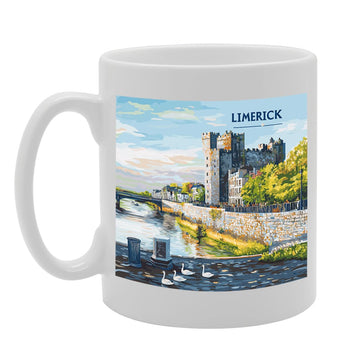 Printed Coffee Ceramic  Featuring Cities And Landmarks In United Kingdom (Limerick) - Funny Printed Coffee Mug - Great Gift Idea