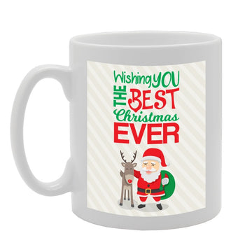 Wishing You The Best Christmas Ever   Printed Tea Coffee Ceramic  Mg3643 - Funny Printed Coffee Mug - Great Gift Idea