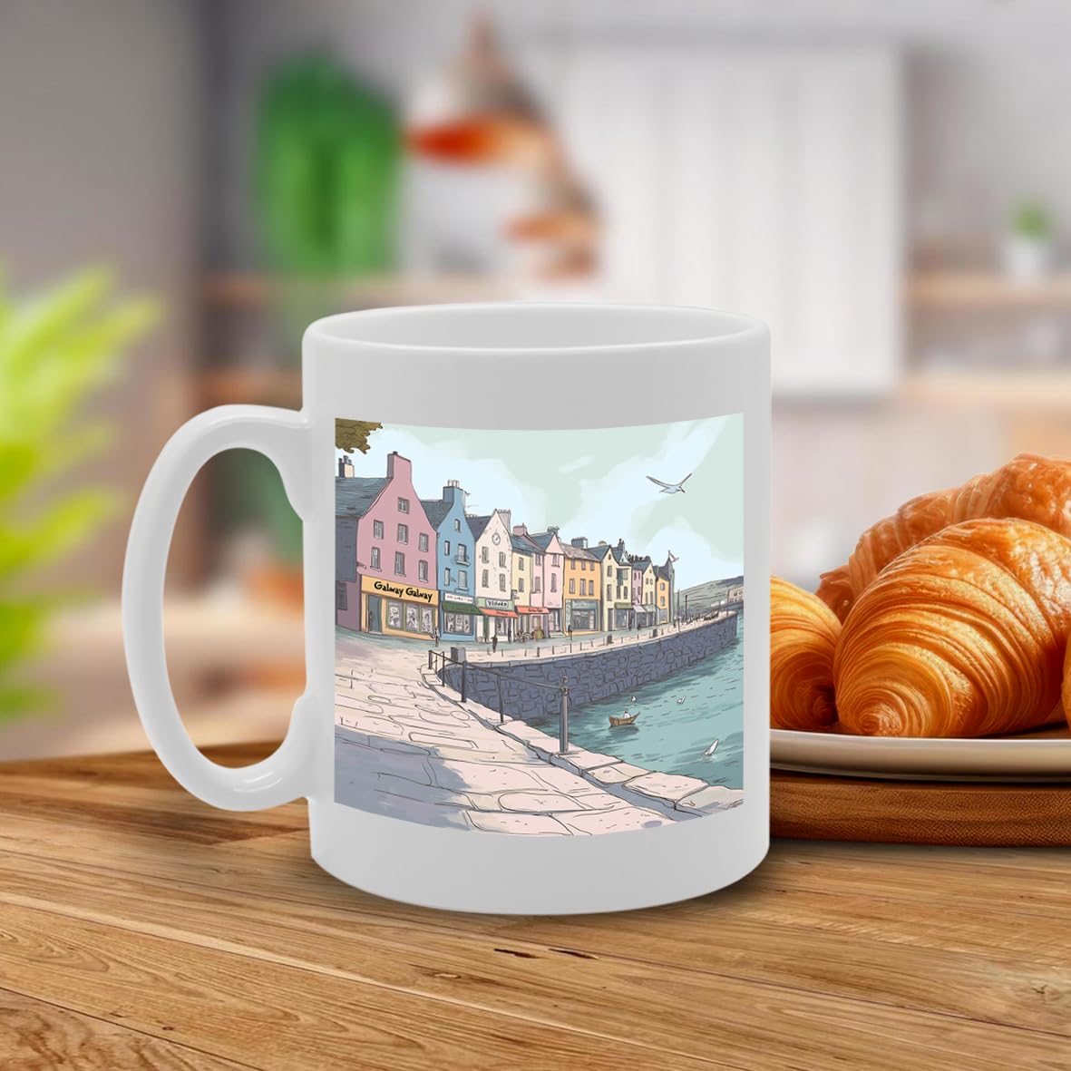Printed Coffee Ceramic  Featuring Cities And Landmarks In United Kingdom (Galway) - Funny Printed Coffee Mug - Great Gift Idea