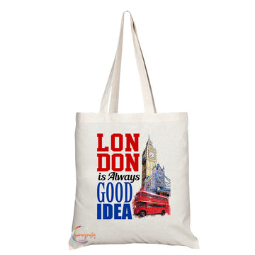 TB1516 London is Always Good Idea Routemaster Novelty Present Gift Printed Tourist Tote Shoulder Souvenir Gift Bag