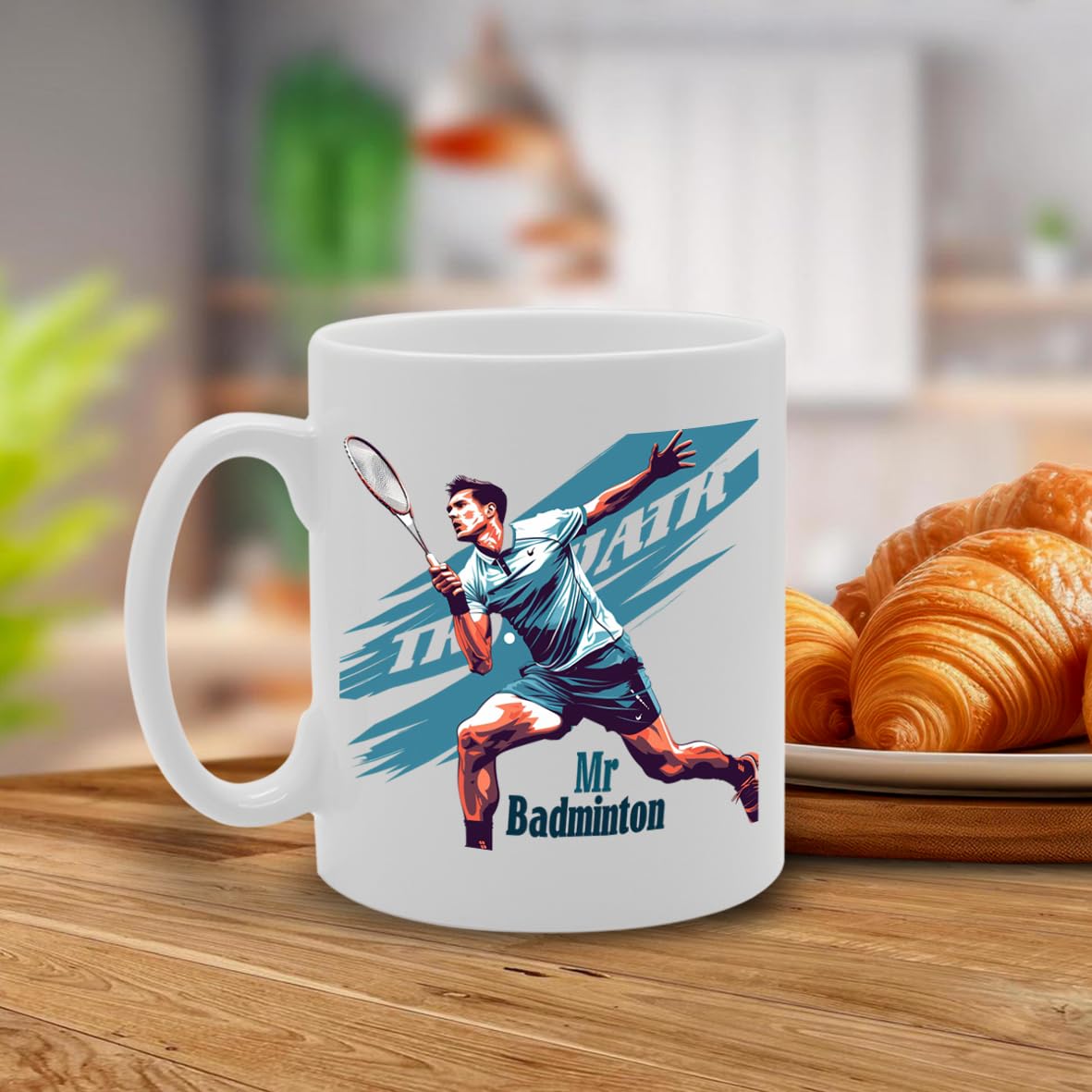 Mr Badminton  - Ideal For Badminton Players And Sports Enthusiasts, 11Oz Ceramic Coffee  For Shuttlecock Lovers And Court Fans Mg5956 - Funny Printed Coffee Mug - Great Gift Idea
