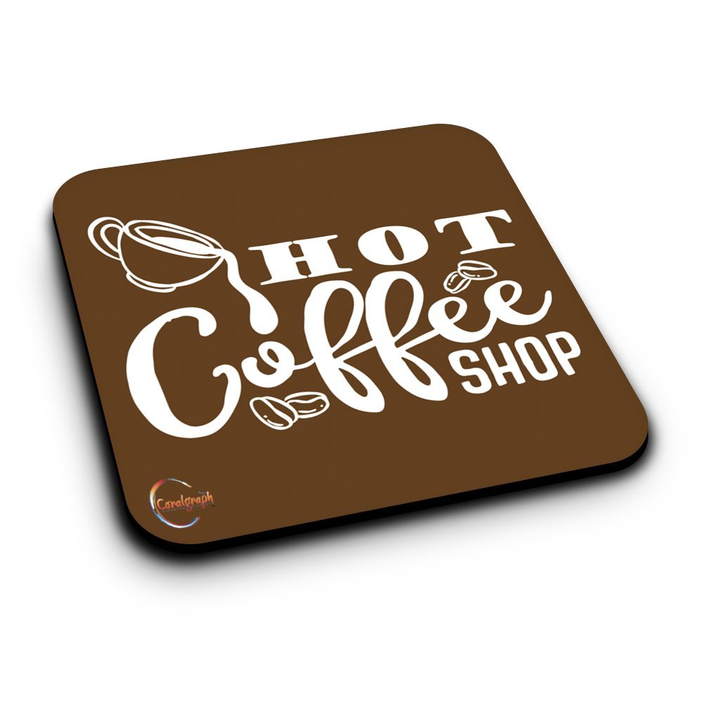 ER170 Hot Coffee Shop Novelty Present Gift Printed MDF Wooden Coaster