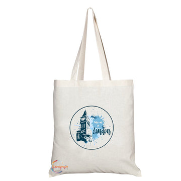 TB041 TAKE ME TO LONDON Novelty Present Gift Printed Eco-Friendly Stylish Long Handled Tote Shoulder Bag