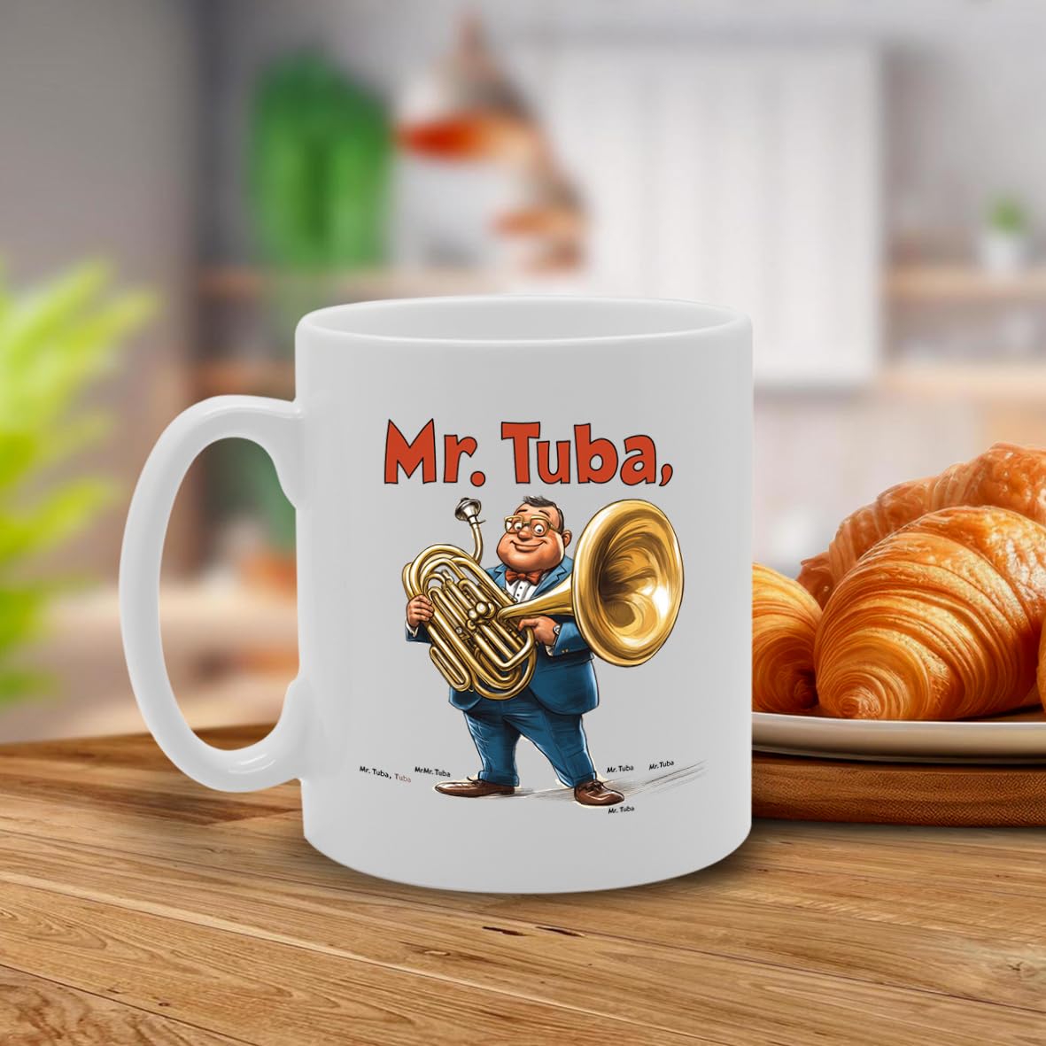 11Oz Ceramic  Featuring Tuba Mg6588 –  For Musicians And Music Lovers - Funny Printed Coffee Mug - Great Gift Idea