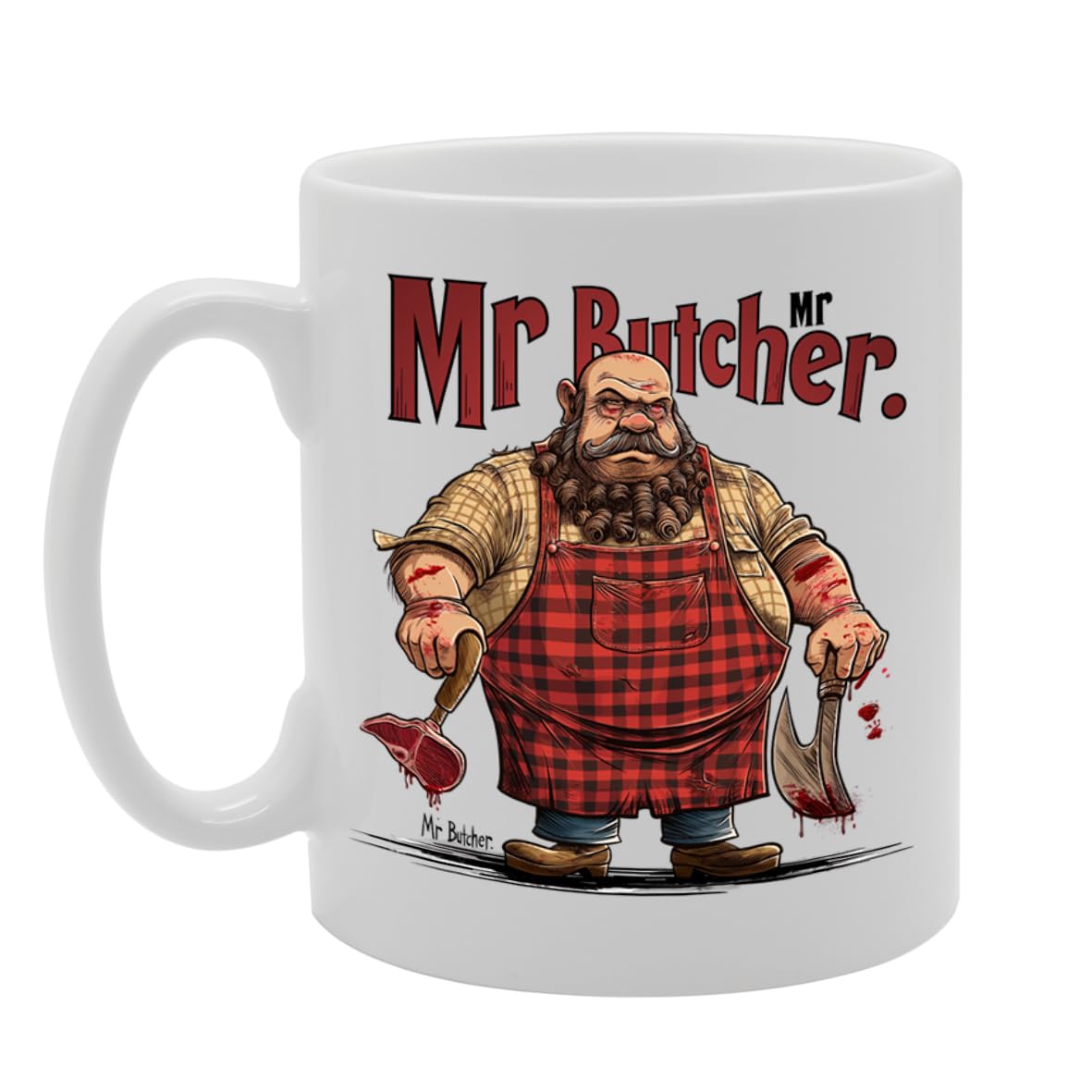 Mr Butcher  - Ideal For Butchers And Meat Enthusiasts, 11Oz Ceramic Coffee  For Culinary Professionals And Meat Lovers Mg5996 - Funny Printed Coffee Mug - Great Gift Idea