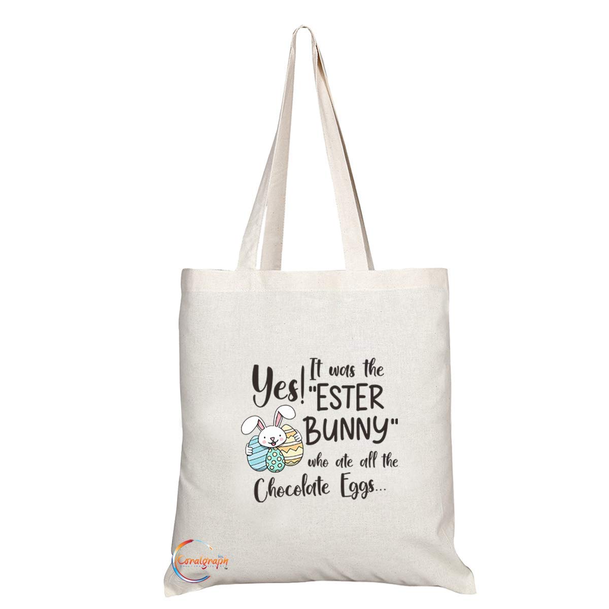 TB780 Yes It Was The Easter Bunny Who Ate All The Chocolate Eggs Novelty Present Gift Printed Eco-Friendly Stylish Long Handled Tote Shoulder Bag