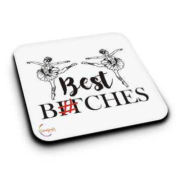 ER089 BEST B**CHES Novelty Present Gift Printed MDF Wooden Coaster