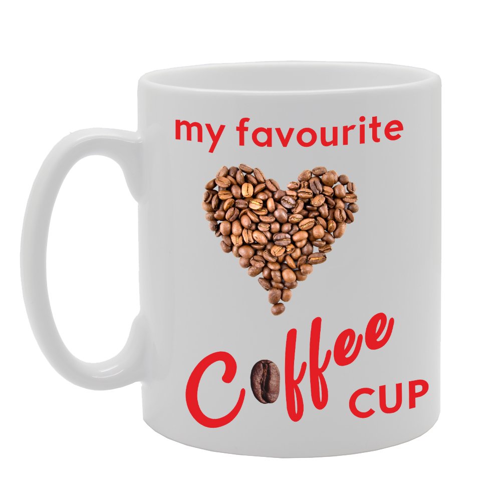 My Favourite Coffee Beans Cup   Printed Tea Coffee Ceramic  Mg1642 - Funny Printed Coffee Mug - Great Gift Idea