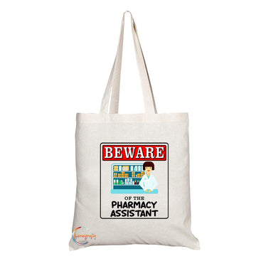 TB960 Beware of the Pharmacy Assistant Novelty Present Gift Printed Eco-Friendly Stylish Long Handled Tote Shoulder Bag
