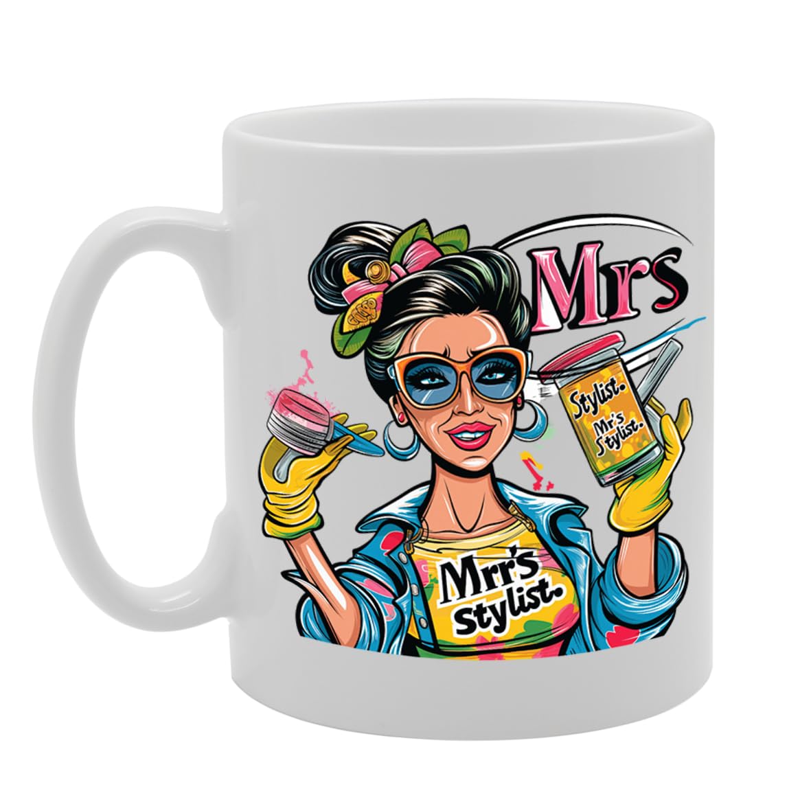 Mrs Stylist  - Ideal For Nail Beauty Technicians, Salon Professionals, Fashion Enthusiasts - Dishwasher Safe Mg6003 - Funny Printed Coffee Mug - Great Gift Idea