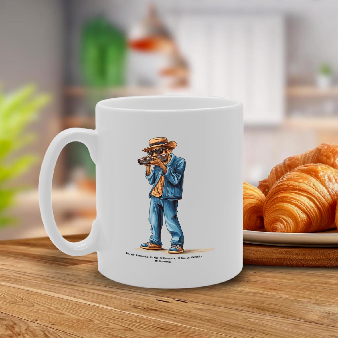 11Oz Ceramic  Mg6561 Featuring Mr Harmonica – For Harmonica Players And Music Lovers - Funny Printed Coffee Mug - Great Gift Idea